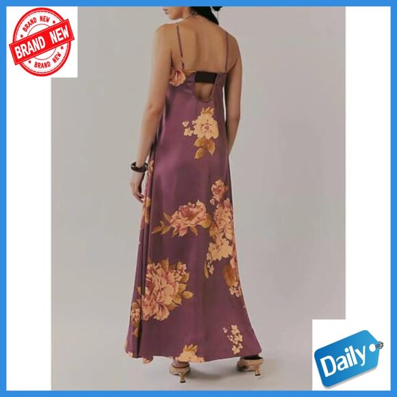 Boho Floral Maxi Dress Backless Spaghetti Strap A-Line Summer Vacation - Picture 2 of 5